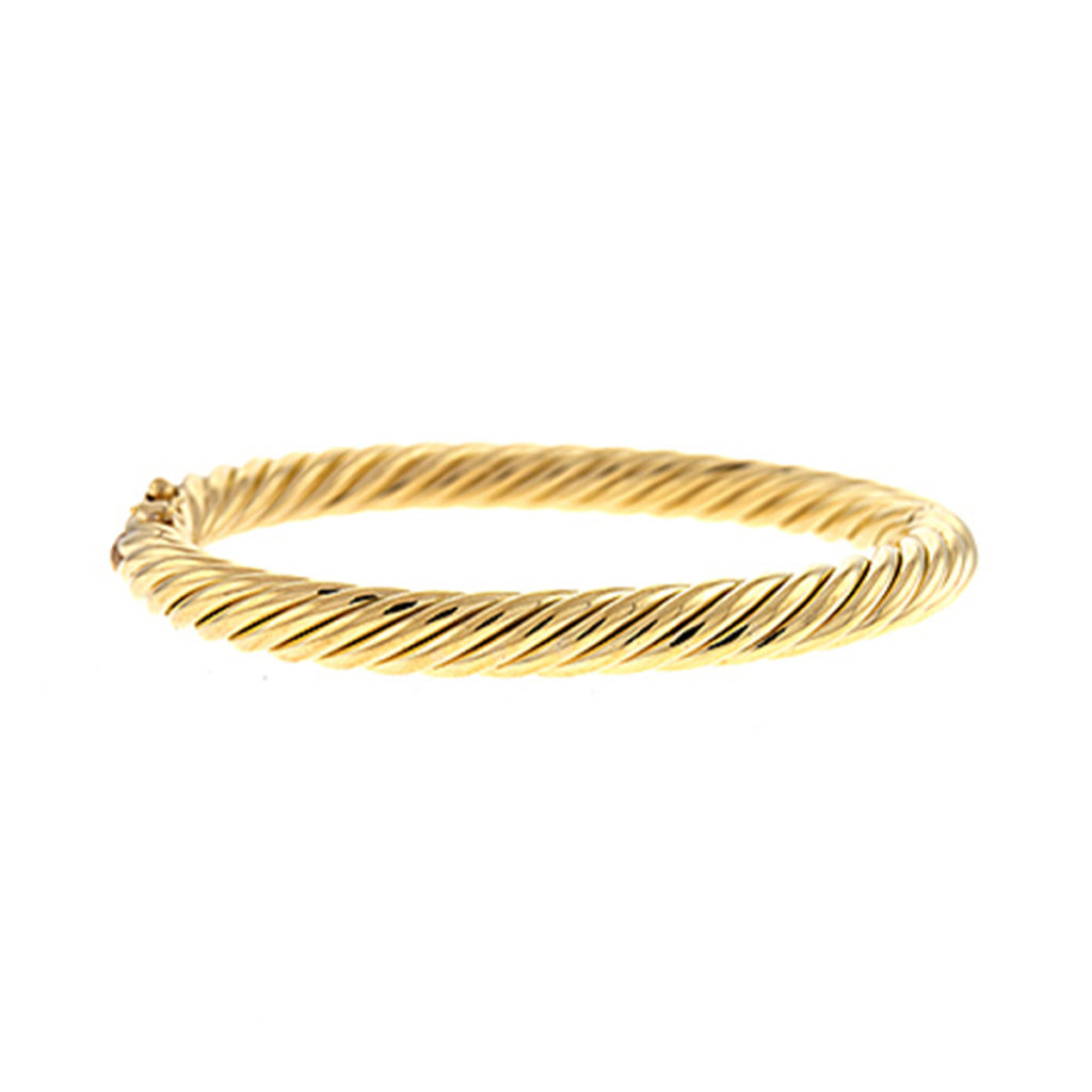 14K Yellow Gold Spiral Bangle Bracelet