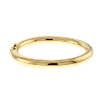 14K Yellow Gold Tube Bangle Bracelet