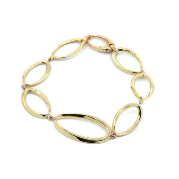 14K Yellow Gold Polished Oval Links Bracelet