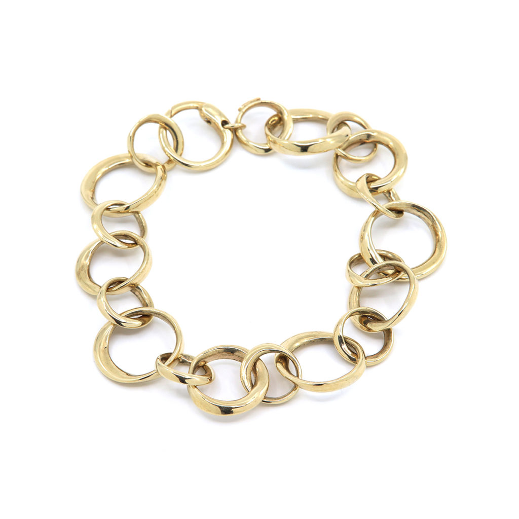 14K Yellow Gold Rounded Rolo Link Bracelet