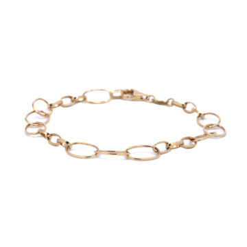 14K Yellow Gold Oval Link Bracelet