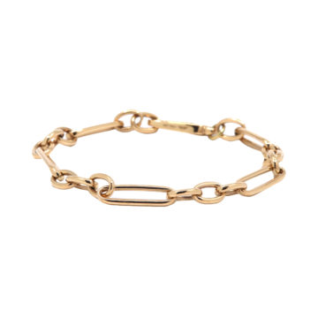 18K Yellow Gold Mixed Link Bracelet