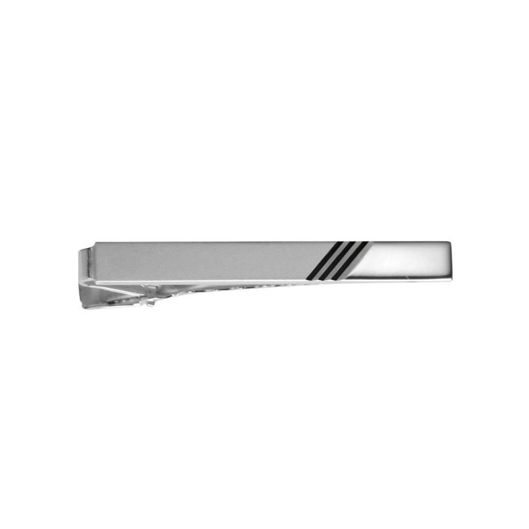 Rhodium Plated Diamond-Cut Tie Bar