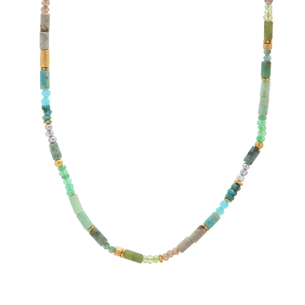 Sterling Silver Multi Stone Necklace