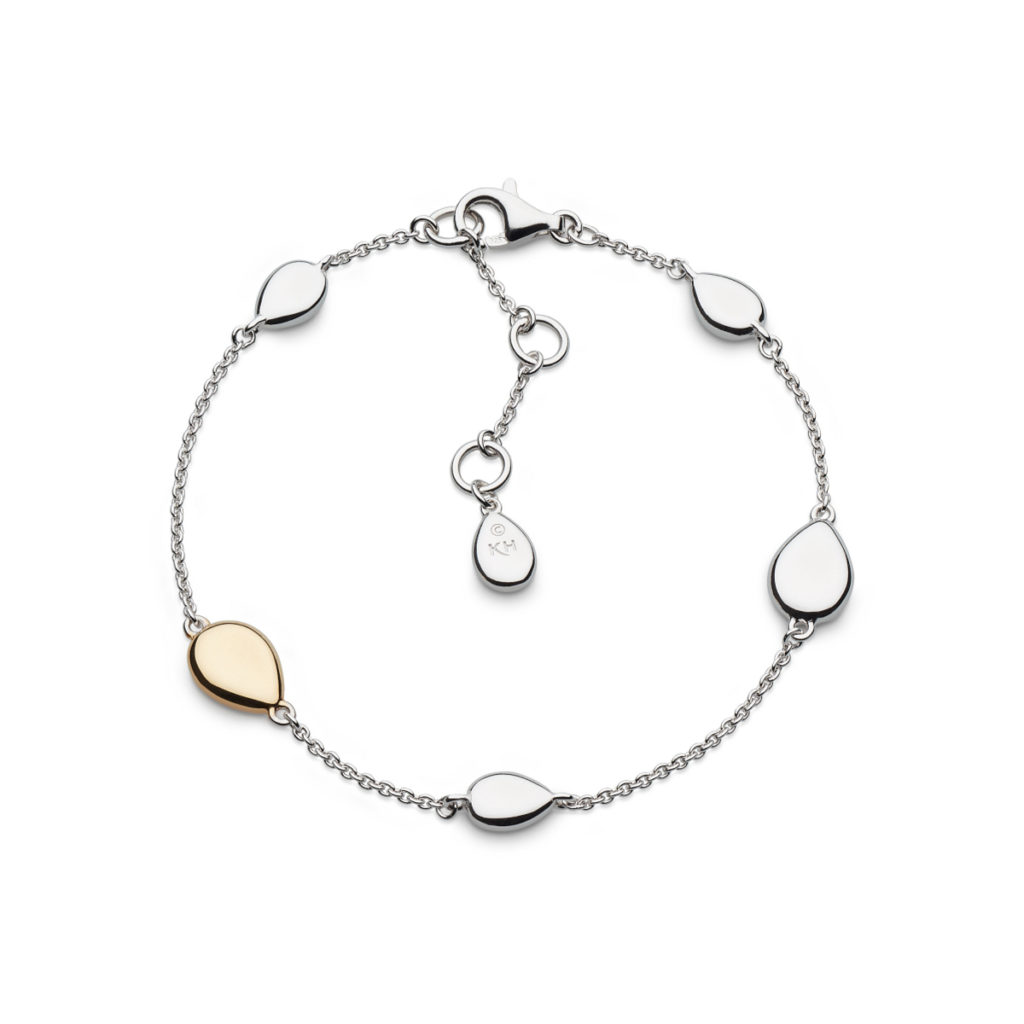 Sterling Silver and Gold Plated Coast Pebble Bracelet