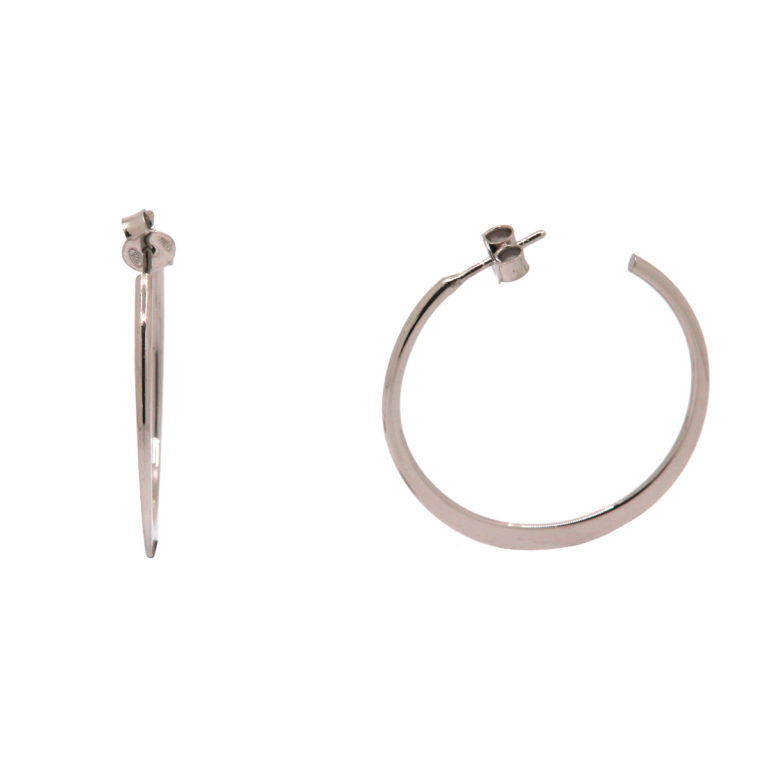 Sterling Silver Crescent Hoop Earrings