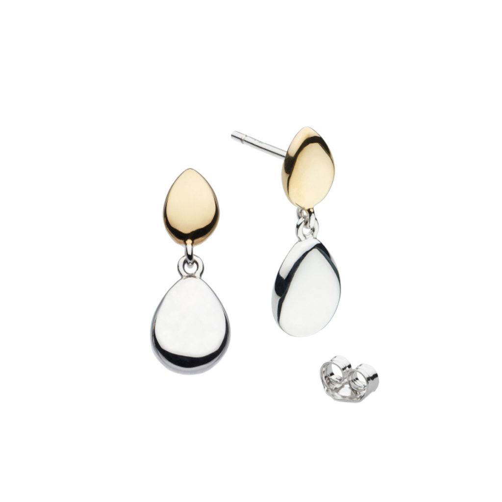 Sterling Silver and Gold Plated Coast Pebble Earrings