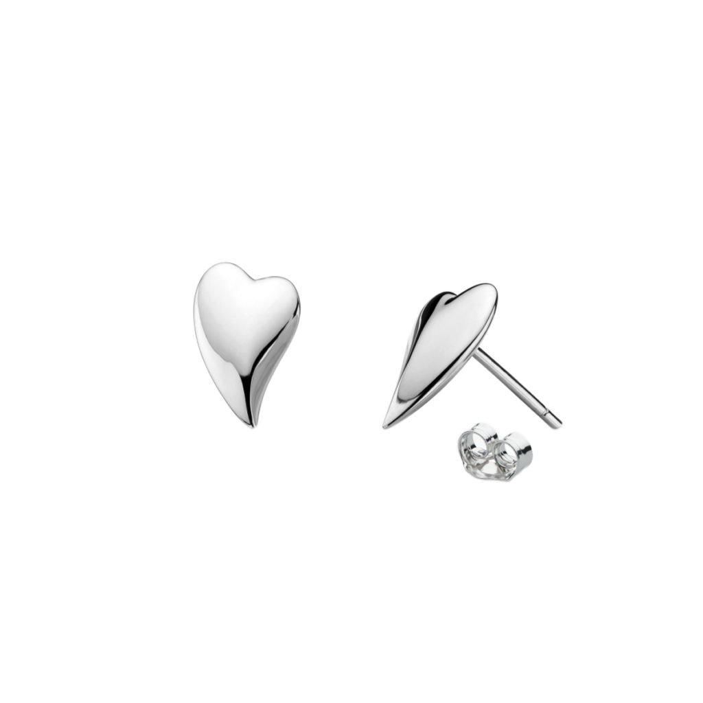Sterling Silver Desire Lust Heart Stud Earrings