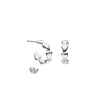 Sterling Silver Desire Kiss Heart Hoop Earrings
