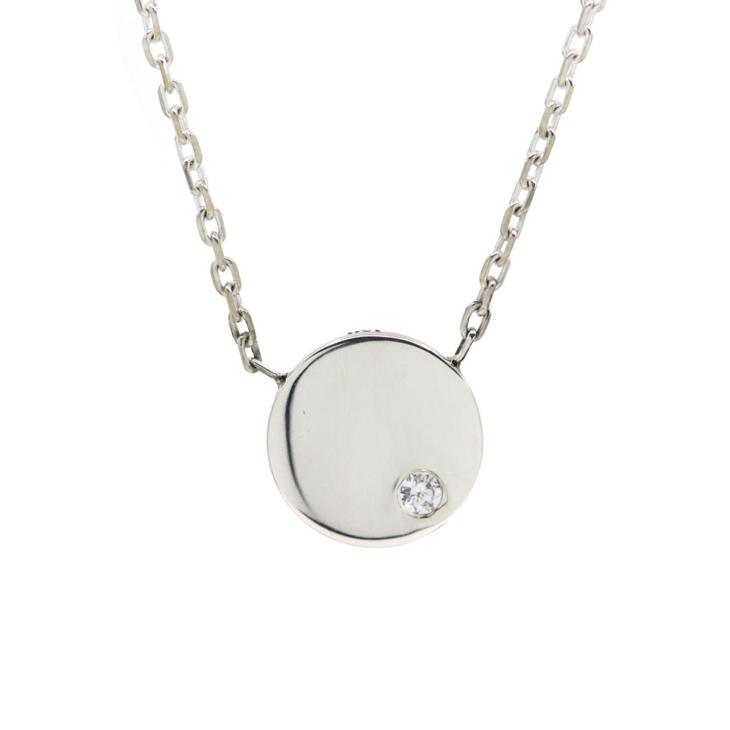 Sterling Silver Circle Pendant 150th Anniversary Necklace