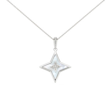 Sterling Silver Revival Astoria Glitz Mother-of-Pearl and Cubic Zirconia Necklace