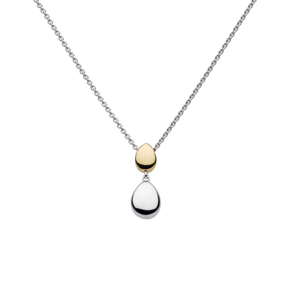 Sterling Silver and Gold Plated Coast Pebble Necklace