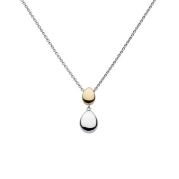 Sterling Silver and Gold Plated Coast Pebble Necklace