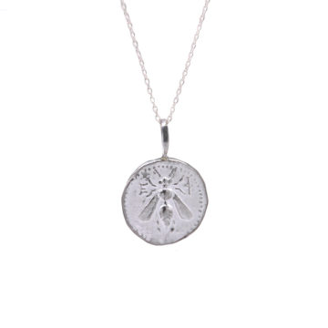 Sterling Silver “The Bee and Deer” Pendant with Chain