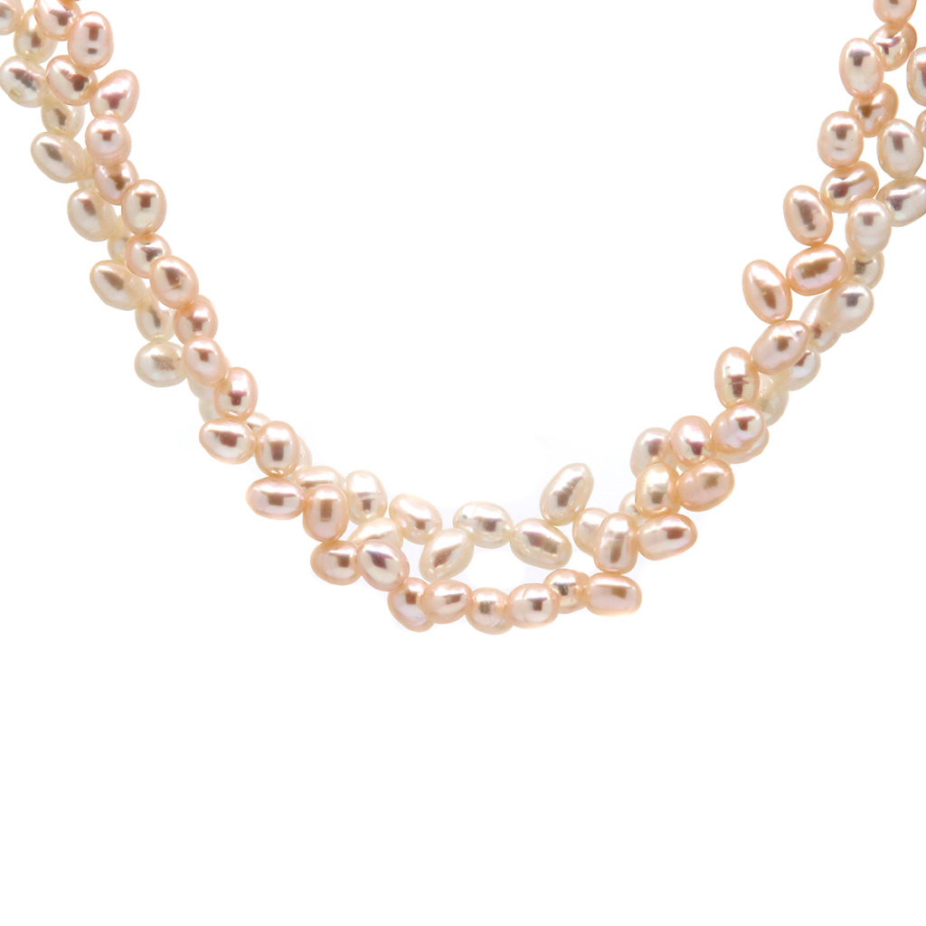 Sterling Silver Twisted Pearl Necklace