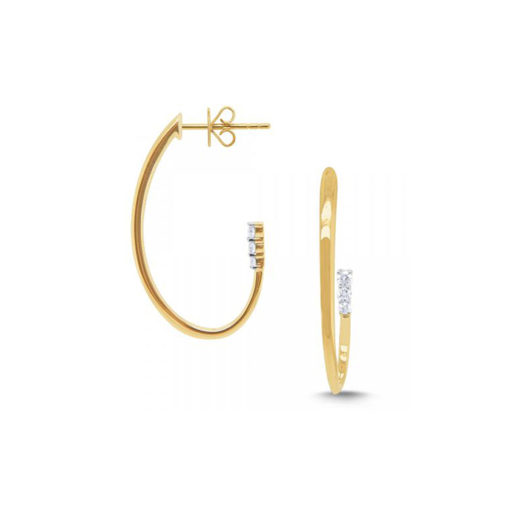 14K Yellow Gold “J” Hoop Earrings