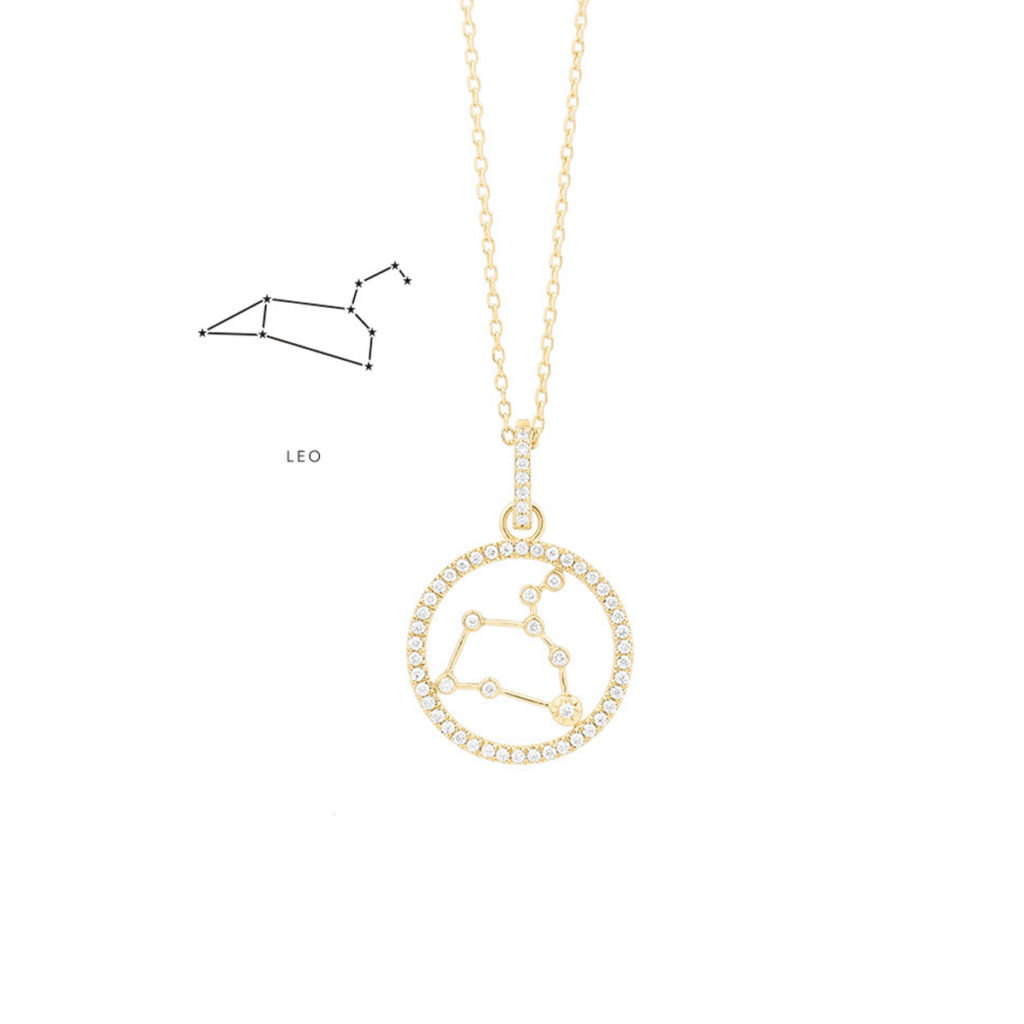 14K Yellow Gold Leo Diamond Necklace