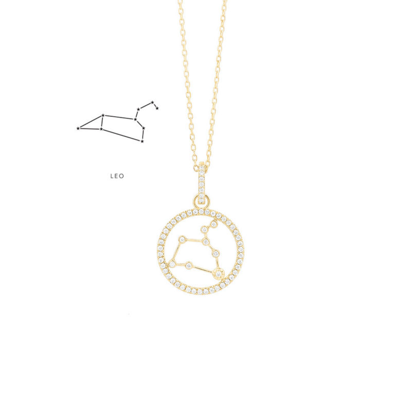 14K Yellow Gold Leo Diamond Necklace