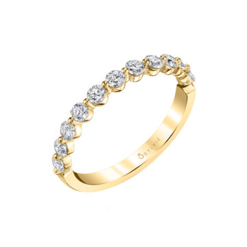 14K Yellow Gold Stackable Diamond Wedding Band