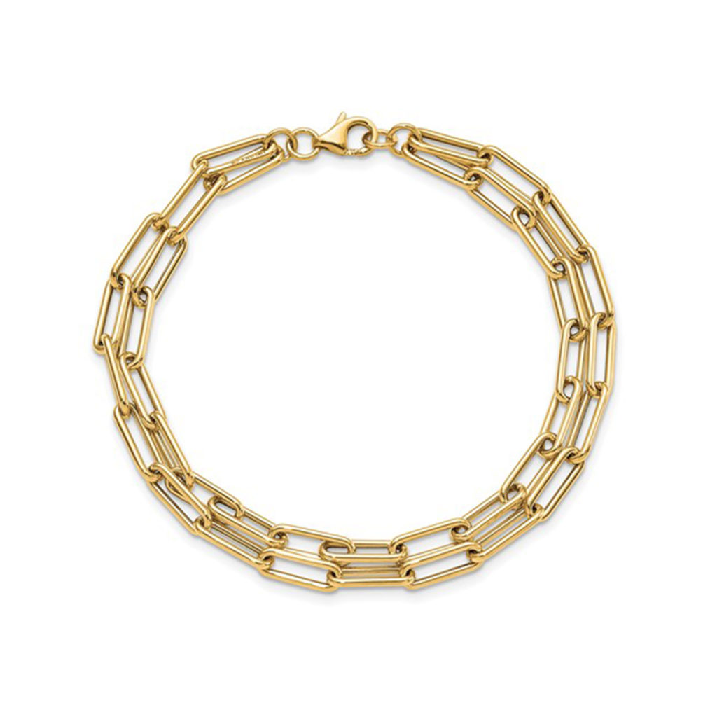 14K Yellow Gold Double Layered Link Bracelet