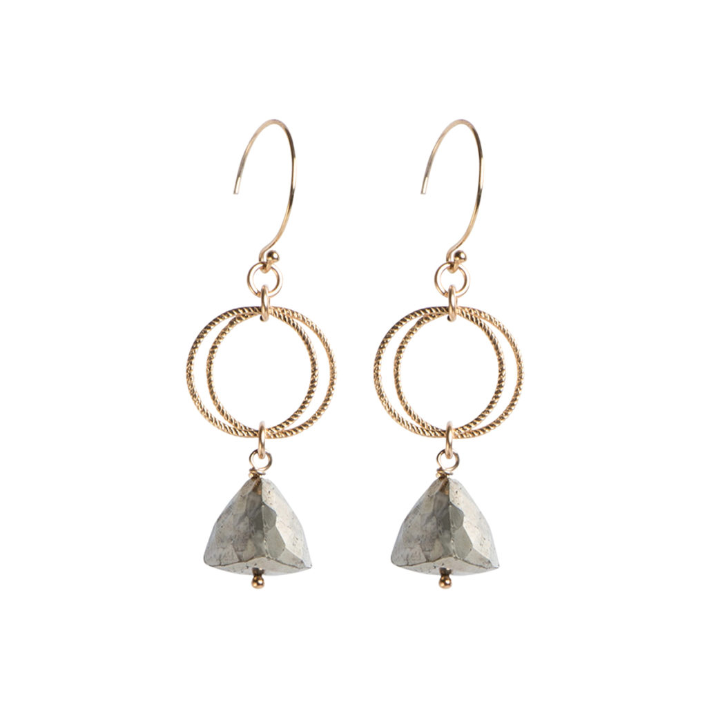 Gold Filled “Alexis” Pyrite Earrings