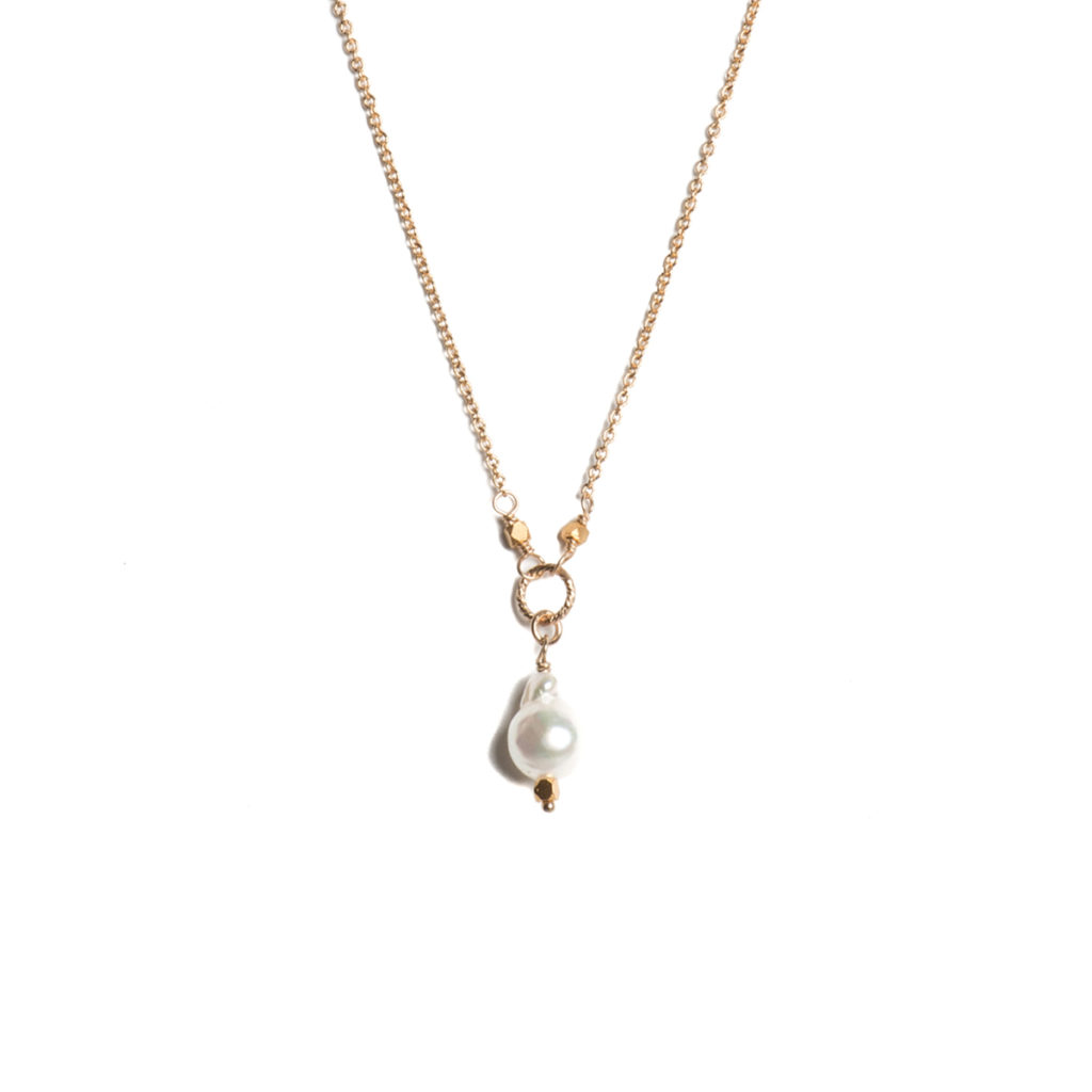 14K Yellow Gold Filled Vermeil “Madison” Pearl Necklace
