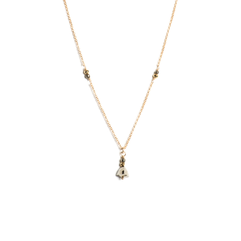 Gold Filled Necklace with Pyrite Bead Pendant
