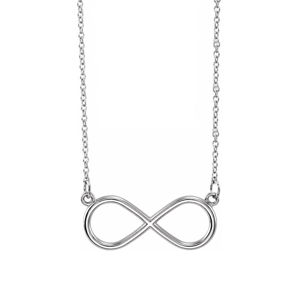 14K White Gold Infinity Necklace