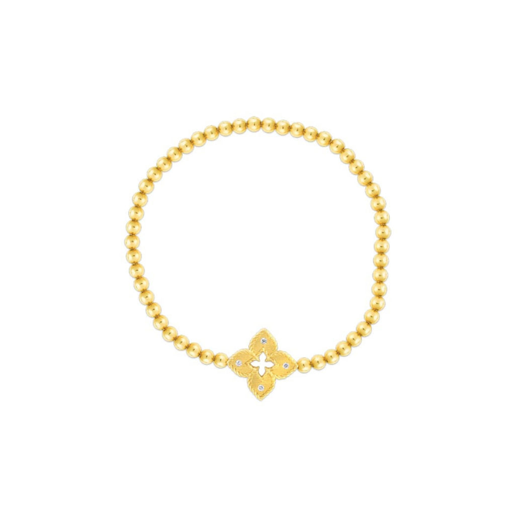 18K Yellow Gold Diamond Venetian Bracelet