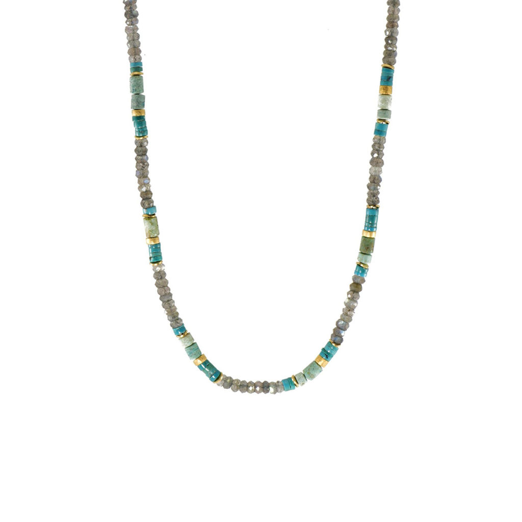 Gold Plated Sterling Silver Multi Gem Necklace