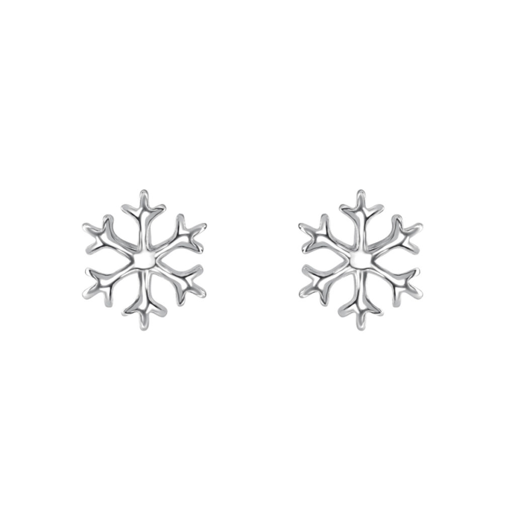 Sterling Silver Dainty Snowflake Earrings