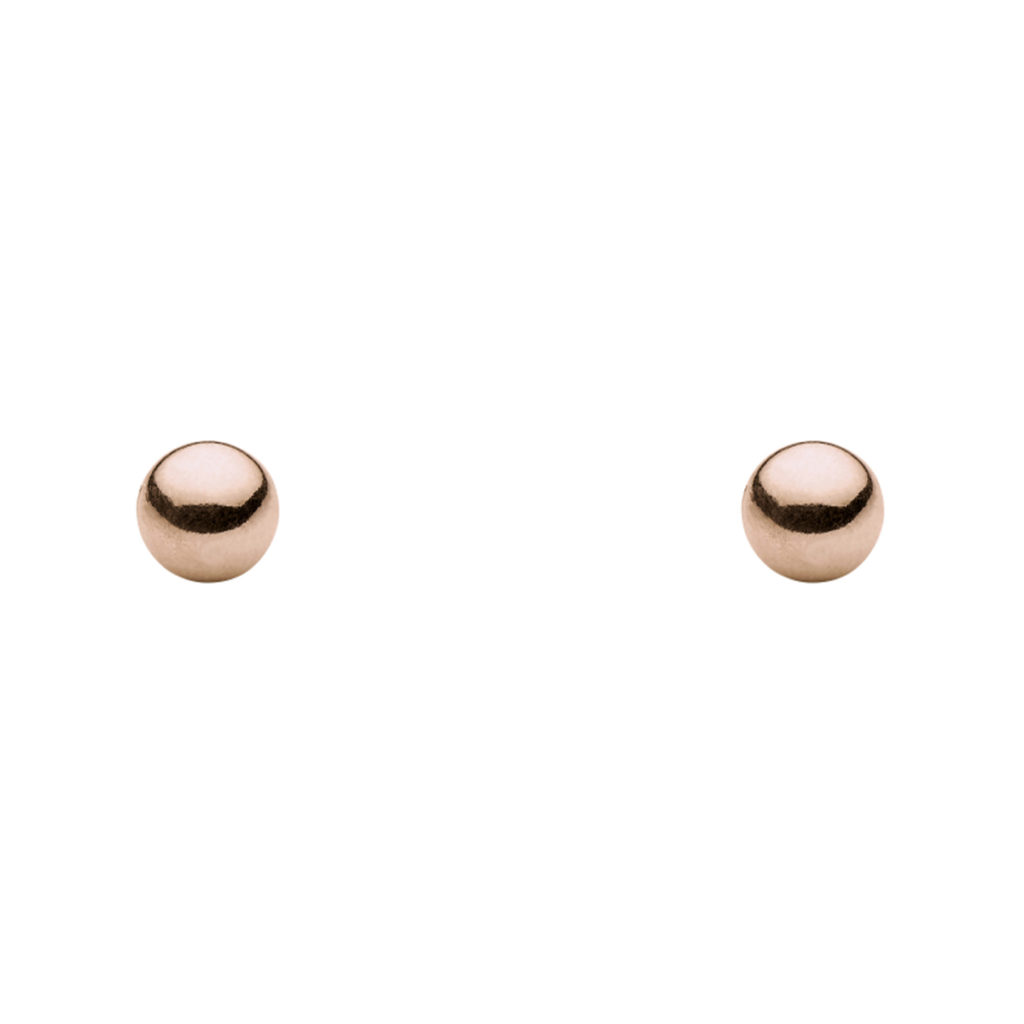 Sterling Silver and Rose Gold Plated Ball Earrings