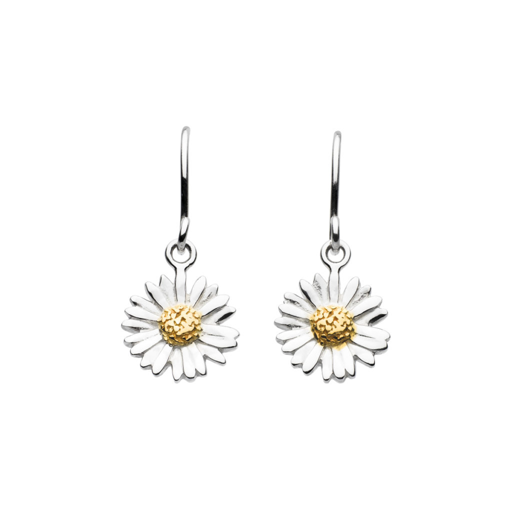 Sterling Silver and Gold Plated Daisy Earrings
