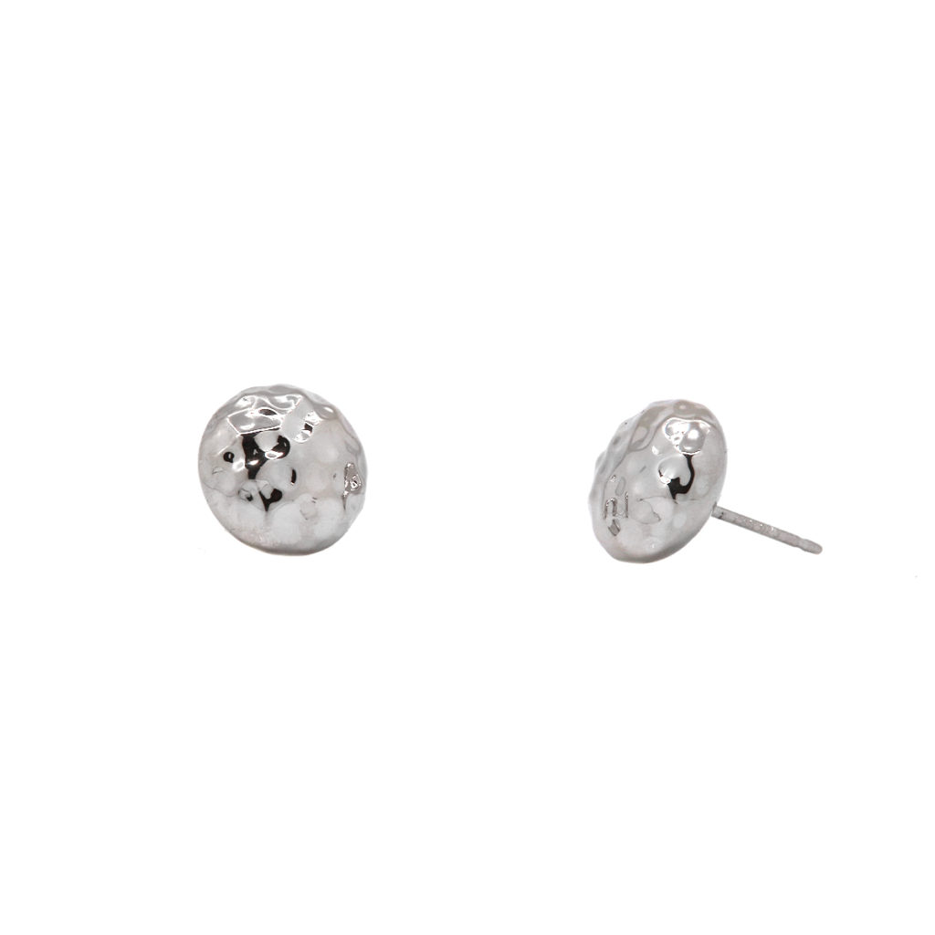 Sterling Silver Hammered Dome Earrings