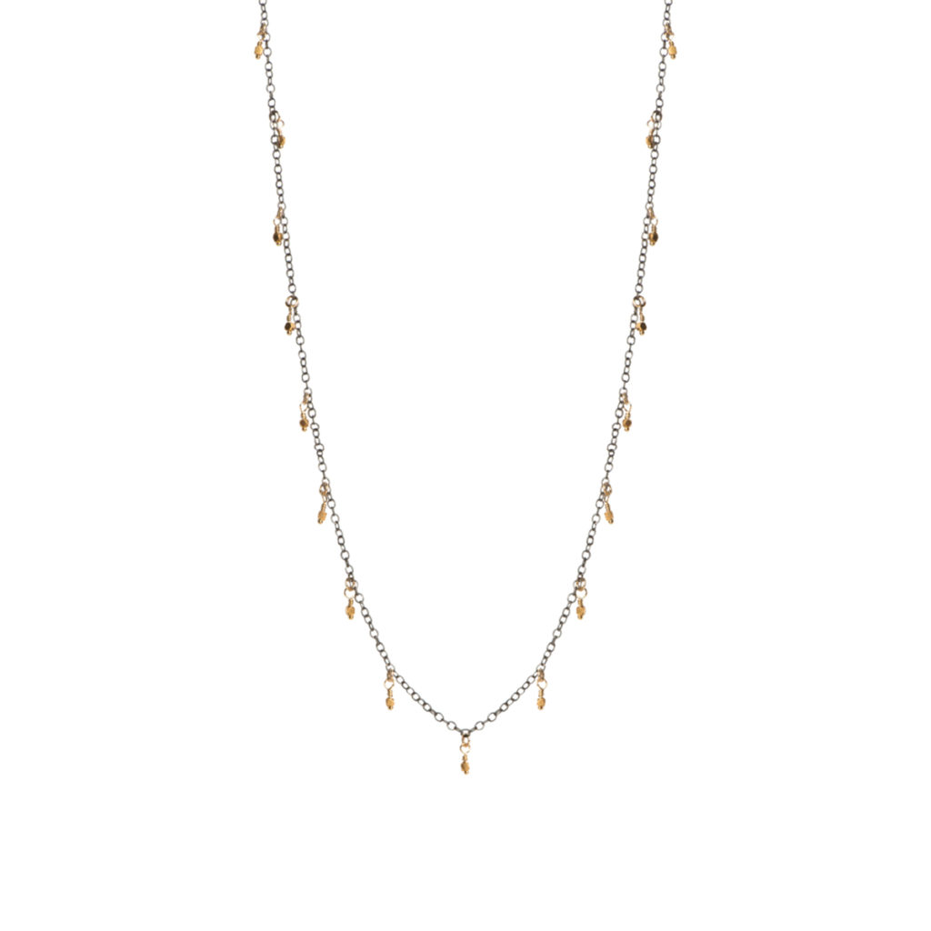 Gold Filled Sterling Silver Necklace with Bead Accents