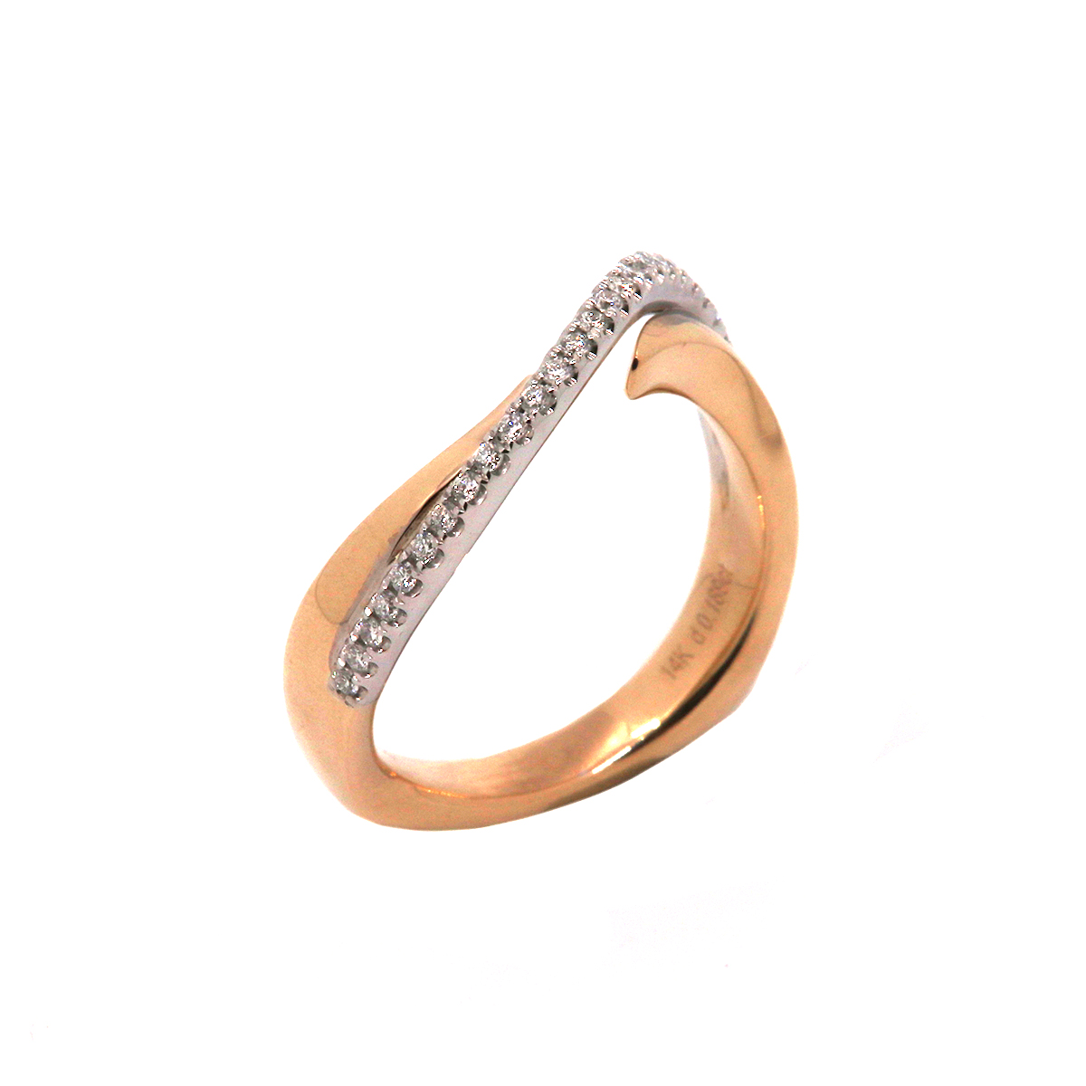 14K Two-Tone Connected Bypass Diamond Ring
