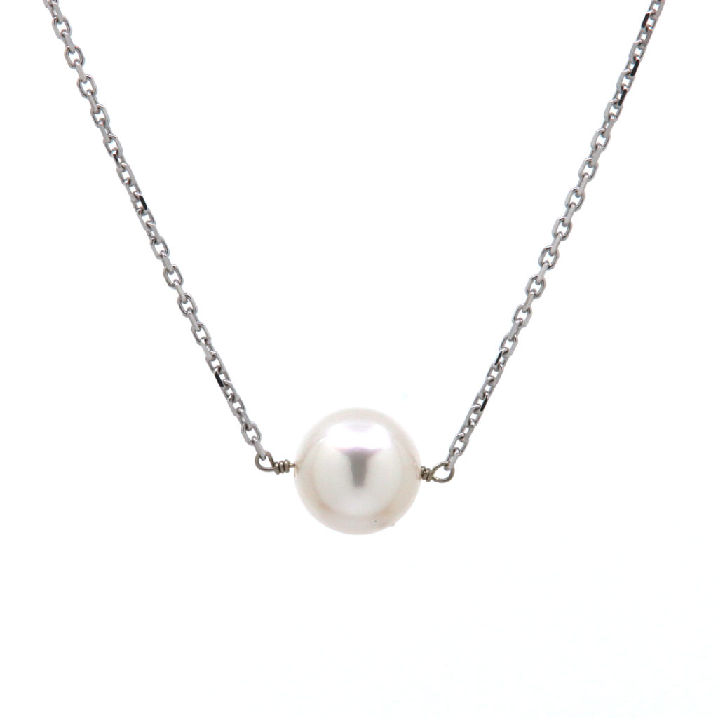 14K White Gold Akoya Pearl Necklace