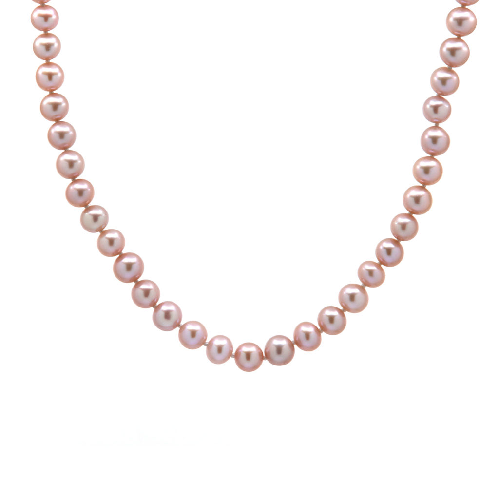Sterling Silver Pink Freshwater Pearl Necklace