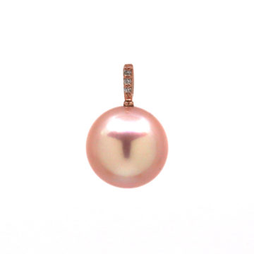 14K Rose Gold Pink Freshwater Pearl Pendant