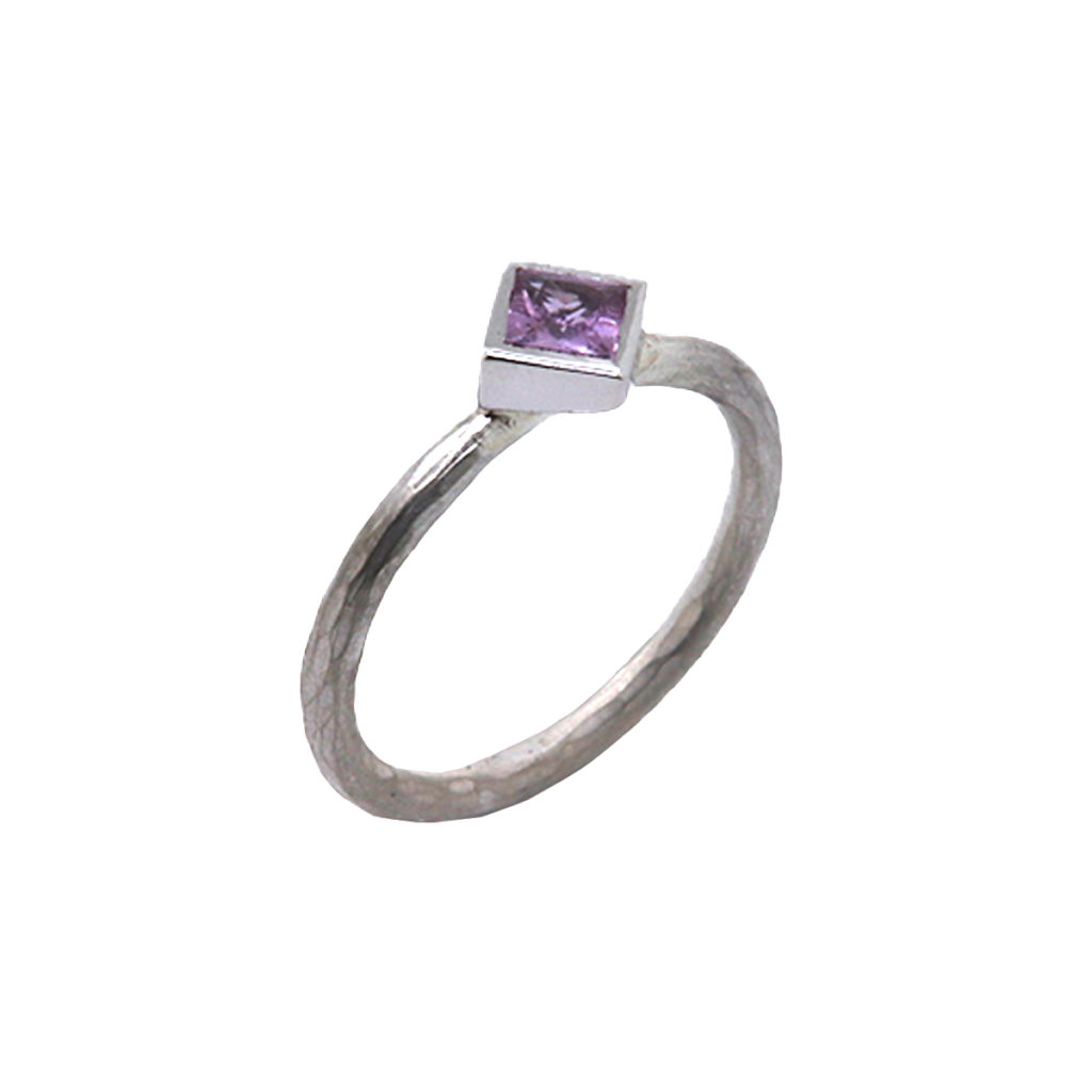 Sterling Silver Prismic Pink Sapphire Ring