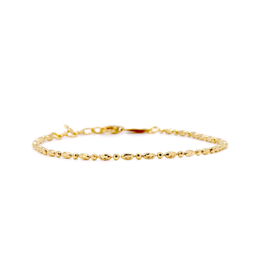 Sterling Silver and Yellow Gold Plated Bead Bracelet
