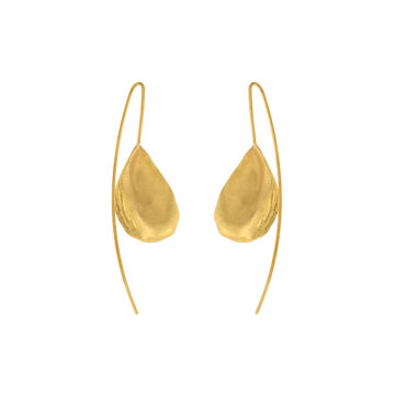 Gold Plated Sterling Silver Oyster Shell Drop Earrings