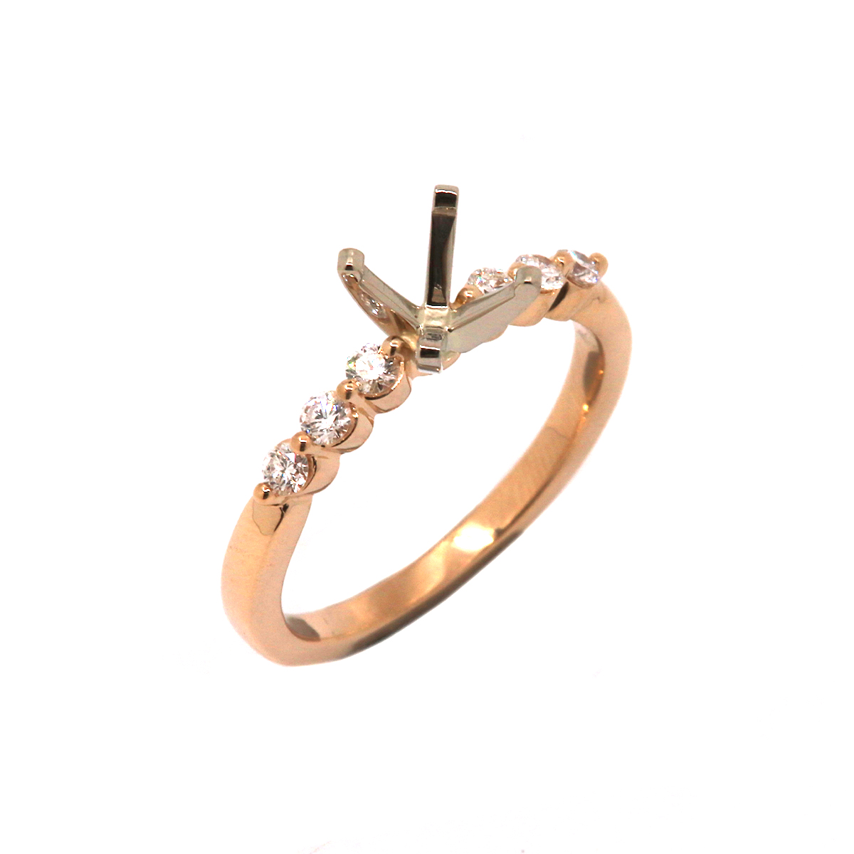 14K Yellow Gold Classic Diamond Engagement Ring Semi-Mounting