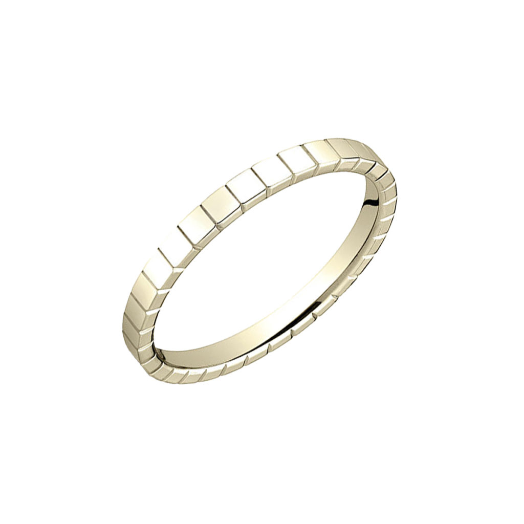 14K Yellow Gold Square Facet Wedding Band