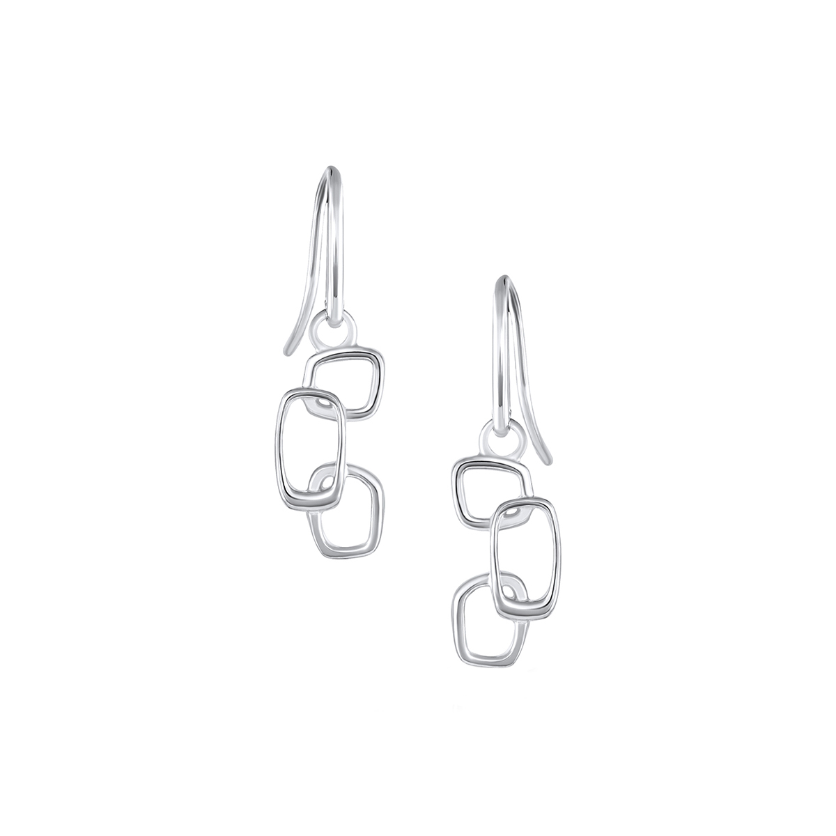 Sterling Silver Modern Open Link Earrings