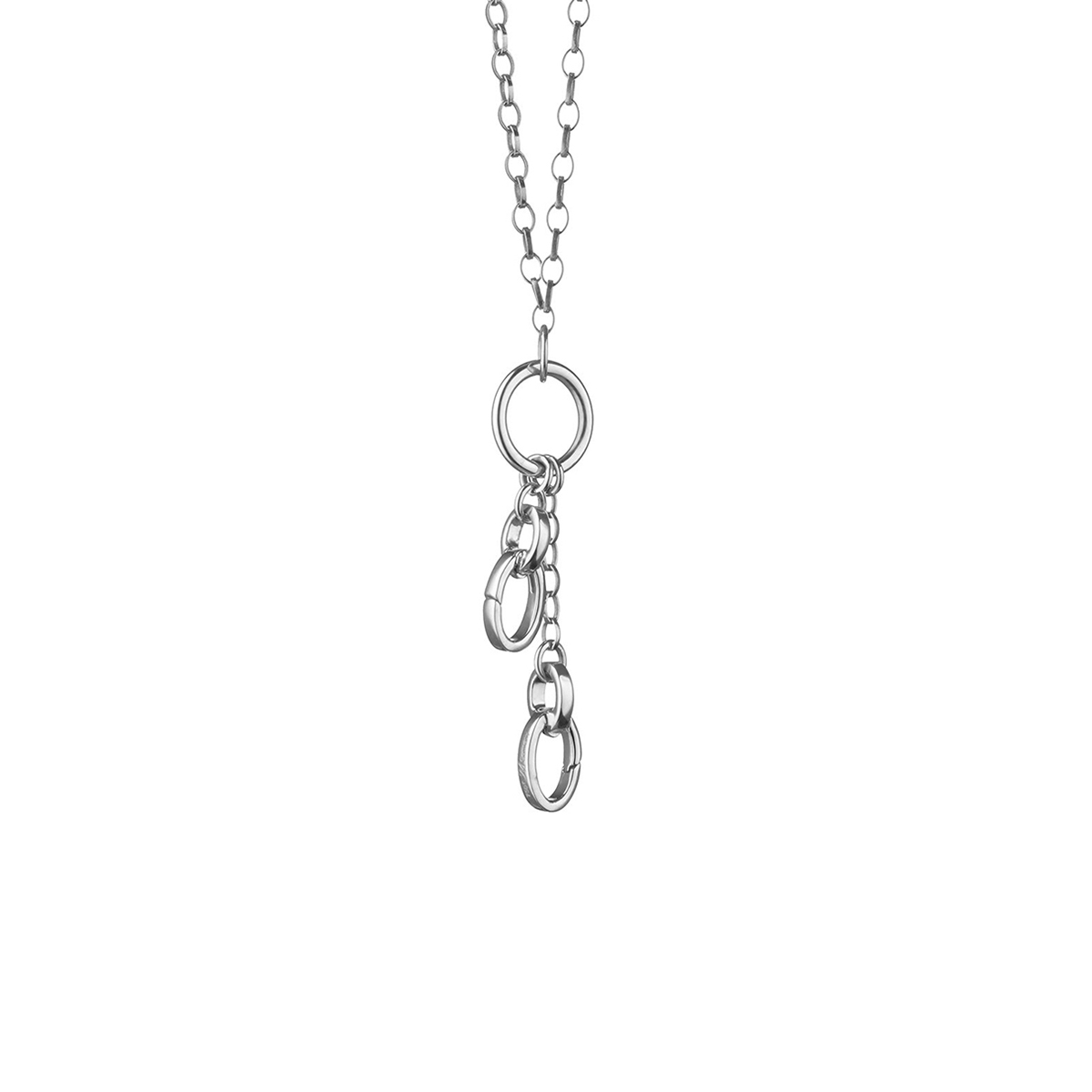Short Sterling Silver Belcher Charm Necklace