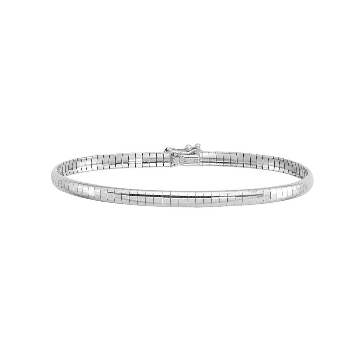 14K White Gold Domed Omega Bracelet Josephs Jewelers