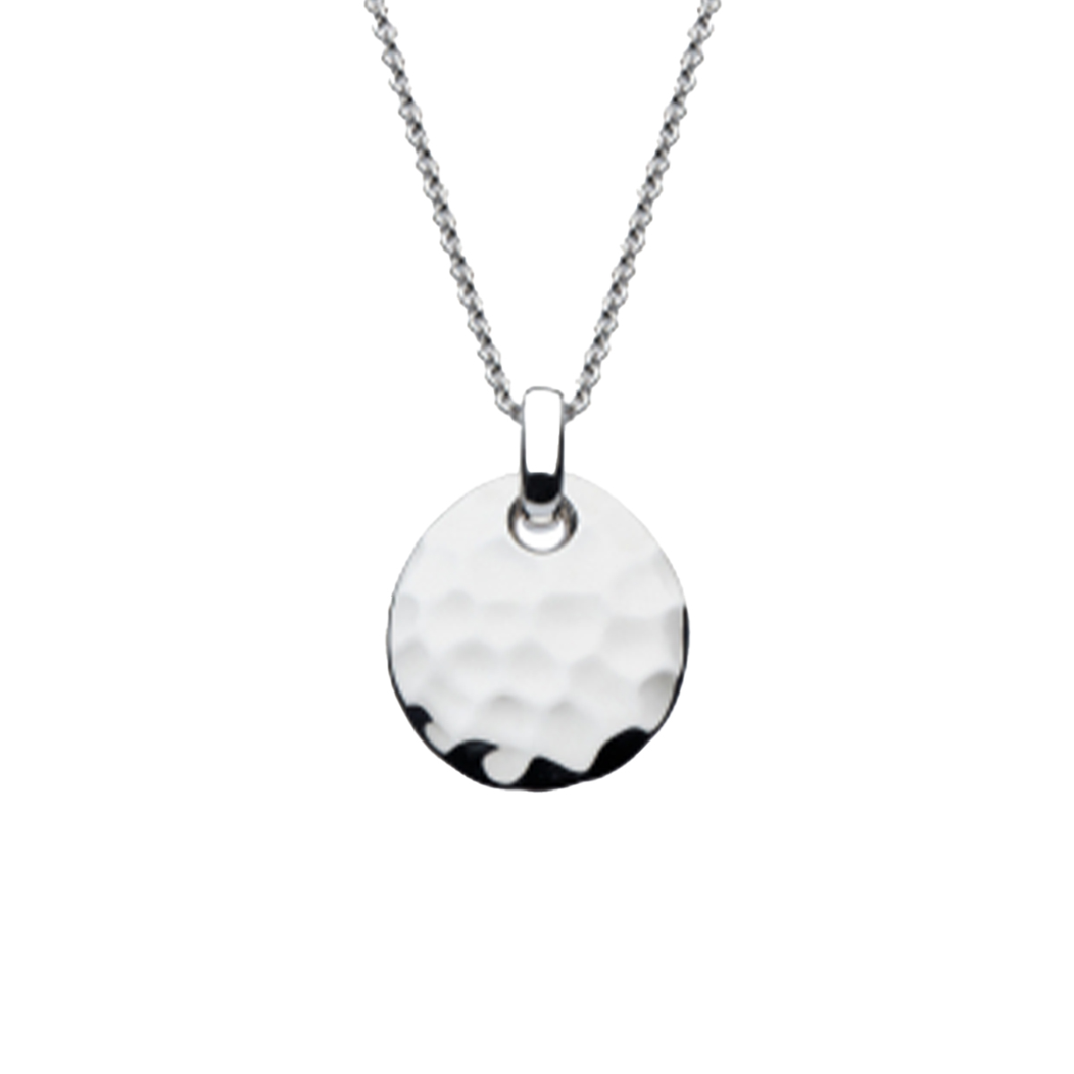 Sterling Silver Hammered Disc Pendant with Chain
