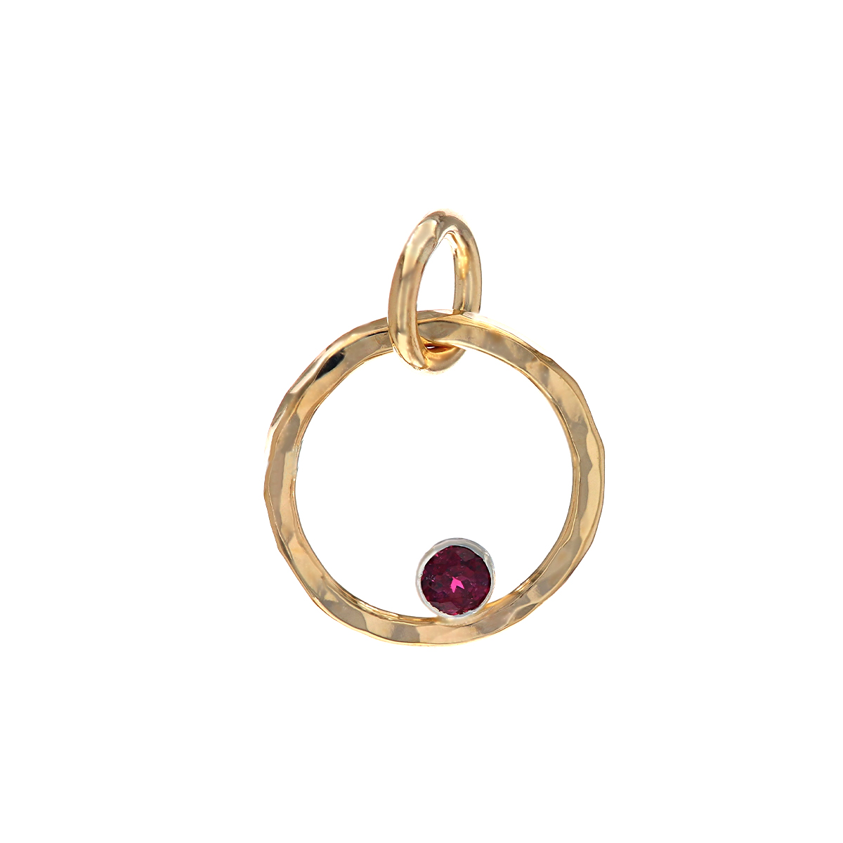 Sterling Silver and Yellow Gold Filled Garnet Pendant