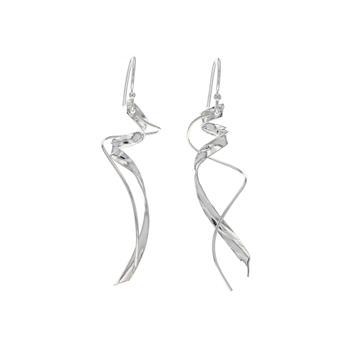 Sterling Silver Free Form Spiral Earrings